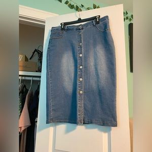 Button up Jean Skirt